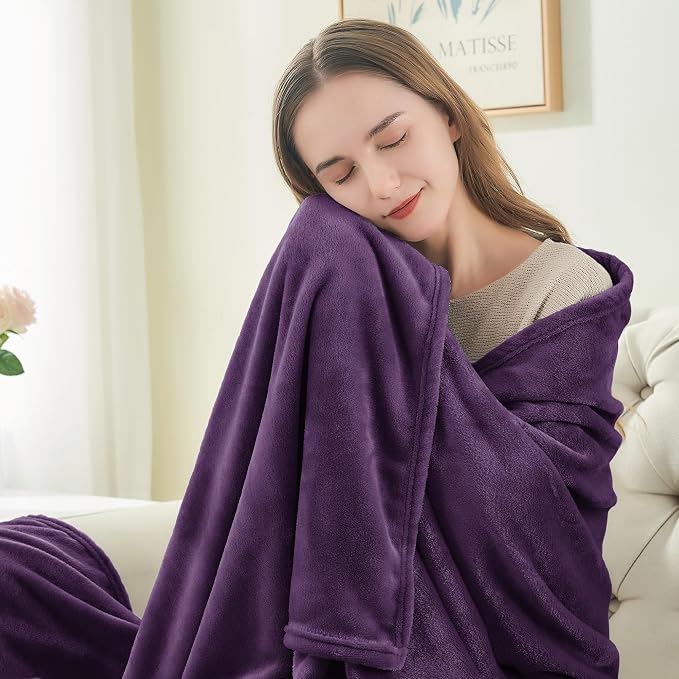 BEDELITE Fleece Blanket Soft Plush King Size Bed Blanket Purple 108"x90" | Ultra Soft Fleece, Plush Microfiber, Lightweight Warmth, All Season Comfort, Fade Resistant, Machine Washable