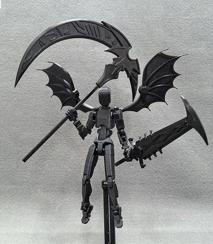 Assembled T13 Robot Set, 3D Printed Titan 13 Action Figure, Lucky 13 Collectors Desktop Decoration, Black