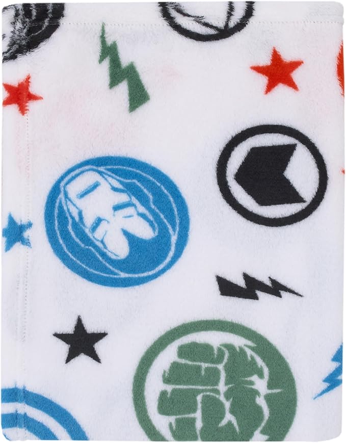 NoJo Marvel The Avengers Red, White, and Blue Super Soft Baby Blanket
