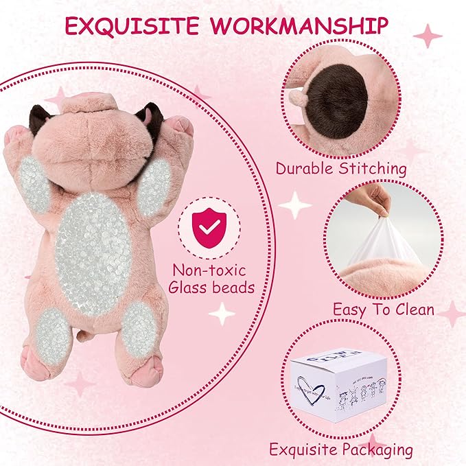 25" 5 lbs Weighted Stuffed Animals Pig :Big Large Weighted Plush Animal,Cute Plushie Pillow Toys, Ultra-Soft Washable Weighted Plush Pillowfort Gifts for Adults Kids Girls Boys Women