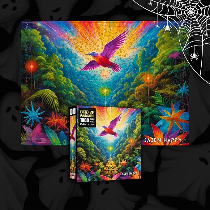 Challenging Jigsaw Puzzle for Adults and Families - 1000 Pieces - Bird of Paradise - Jazen Happy - 27x20 inch - Poster Included Puzzle