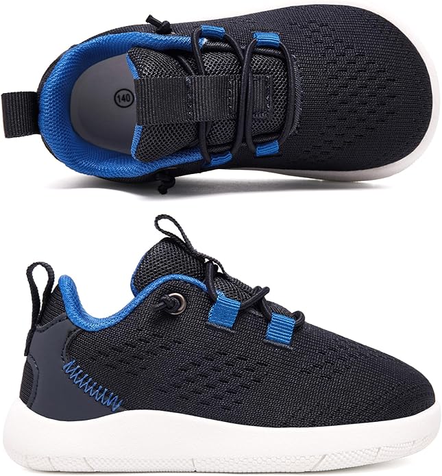 MORENDL Wide Toddler Shoes Baby Walking Shoes Girls Boys Zero Drop Minimalist Sneakers Slip On Tennis Shoe Breathable Naturally Flexible
