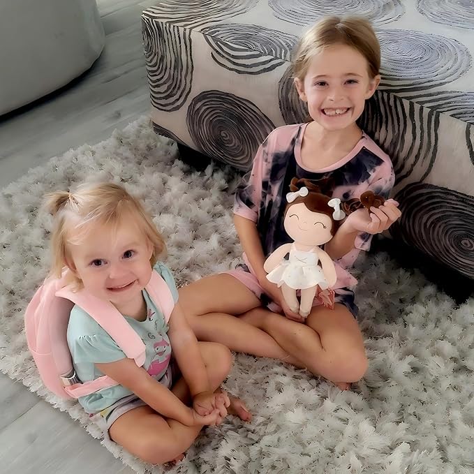 Gloveleya Personalized Ballerina Doll – Custom Name Baby Girl Gift, Soft Plush Rag Doll with White Ballet Dress, 13 Inches – Birthday, Baby Shower & Holiday Keepsake