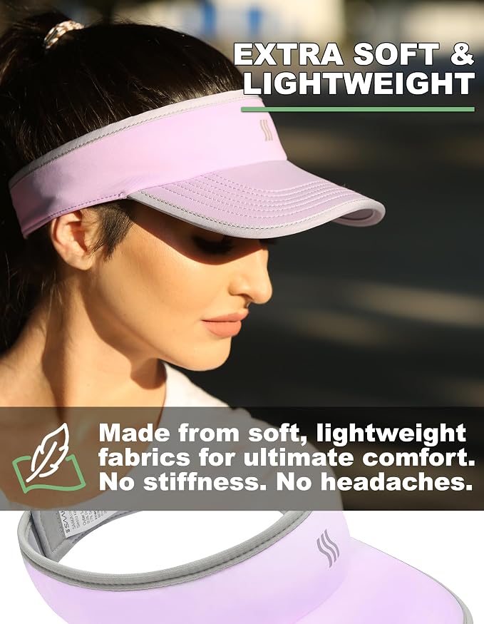 Sport Visor for Women. Sweat‑Wicking Visor for Running, Pickleball, Tennis & Golf. Lightweight & Adjustable Fit