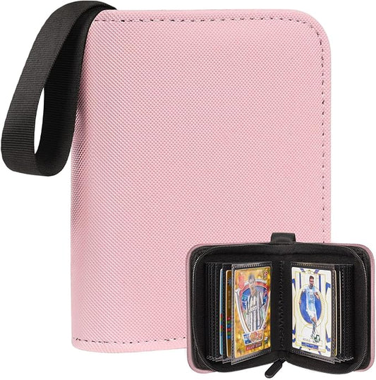 1 Pocket Card Binder – Collectible Trading Card Album, Single Card Holder with 20 Pages, Holds 40 Cards, Side-Loading Mini Binder for TCG, MTG, Sports, Baseball, Football, Small Sports Card Book,Pink