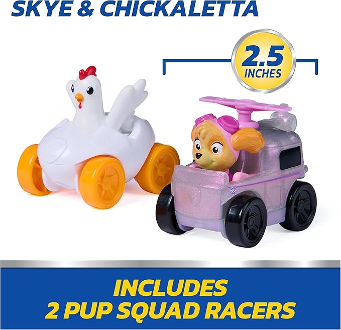 PAW Patrol Skye Pup Squad Launchers with Chickaletta Vehicle 2-Pack, Kids Toys for Boys and Girls Ages 3 and Up