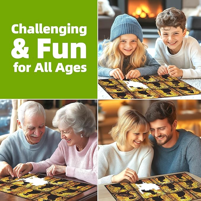 Black Cats 500 Piece Puzzles for Adults Clearance, for Halloween Birthday Party Challenge Games Family, 20" X 20" Dust Free Puzzles