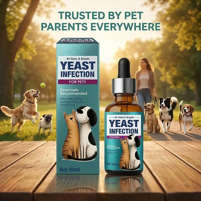 Yeast Infection Treatment for Dogs, Natural Dog Ear & Paw Infection | Soothes Seasonal Skin Irritation, Natural for Skin and Ears Itch, Gentle Daily Dogs & Cats Care, Convenient To Use, 2 Fl Oz