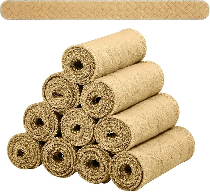 Toulite 10 Pcs Reusable Bra Liners for Sweat, 3 Layer Bra Sweat Pads, Soft Cotton Outer Layer with Polyester Fiber Core