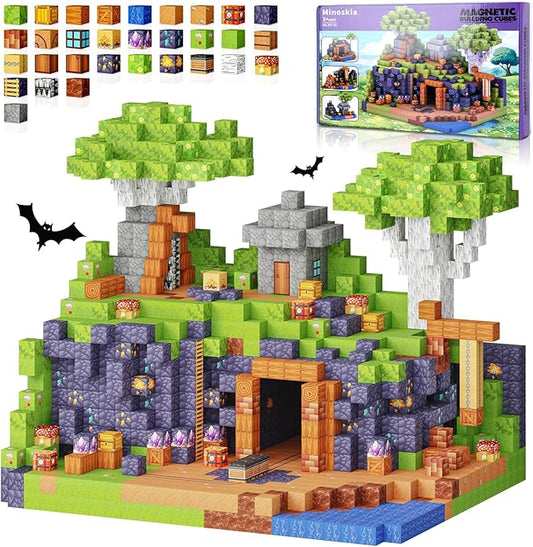 150PCS Magnetic Blocks, Build 3D Magnetic Building Blocks for Kids Ages 4-8, Magnet Blocks STEM Sensory Educational Christmas Birthday Gifts for Boys & Girls Ages 3+ Construction Toys
