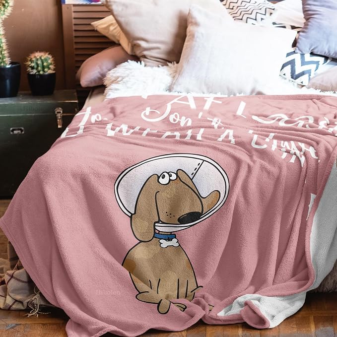 Get Well Gifts for Women/Men After Surgery Pink Blanket 50"x60" | Feel Better/Get Well Soon Gifts for Women, Surgery Recovery Gift for Men, at Least You Dont Have to Wear A Cone