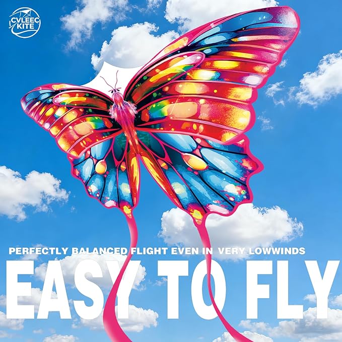 Butterfly Kite for Kids & Adults, Outdoor Kite, Perfect for Beginners, Easy to use, Ideal for Beaches, backyards, Grassy Areas
