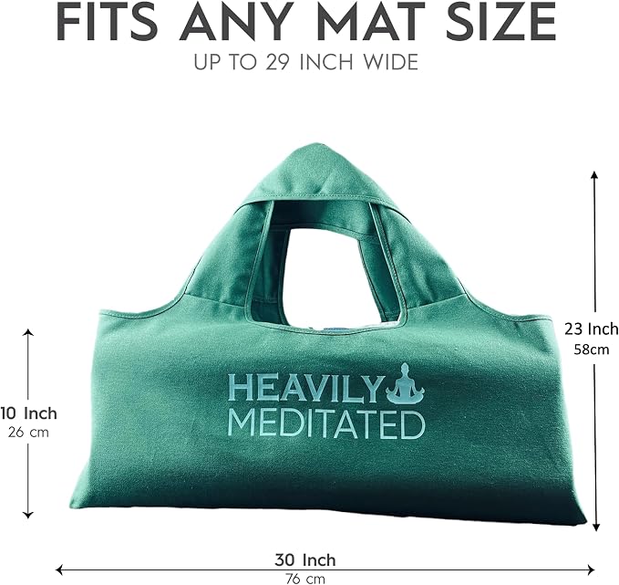 Wild Essentials Yoga Bag, Exercise, Tote, Large Carrier, Shoulder Strap, Inner Pocket, Fits Most Mats, Recycled Cotton Canvas