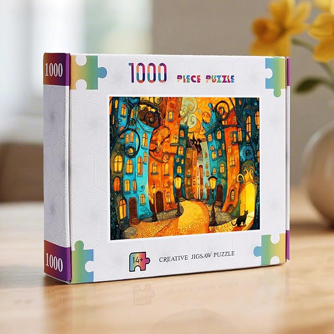 Weird Town Puzzles for Adults 1000 Pieces, Impossible Hard Difficult Challenging Jigsaw Puzzle 1000 Pieces, Christmas Birthday Gifts Home Decor for Adults/Friends/Family