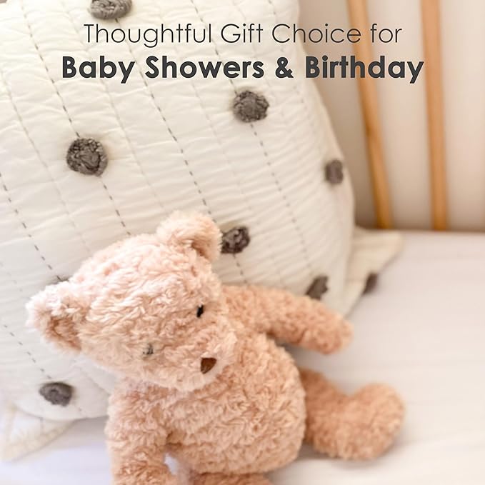 MON AMI Mr. Cuddleworth The Bear Stuffed Animal – 15”, Teddy Bear Plush for Baby Shower, Cute Plushies for Kids of All Ages