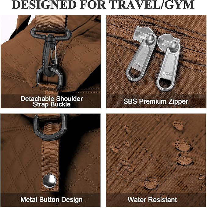 Travel Duffel Bag, Carry On Overnight Weekender Bags for Women | Travel Bag with Wet Pocket & Trolley Sleeve, For Spirit Airlines 18x14x8 Personal Item Bag