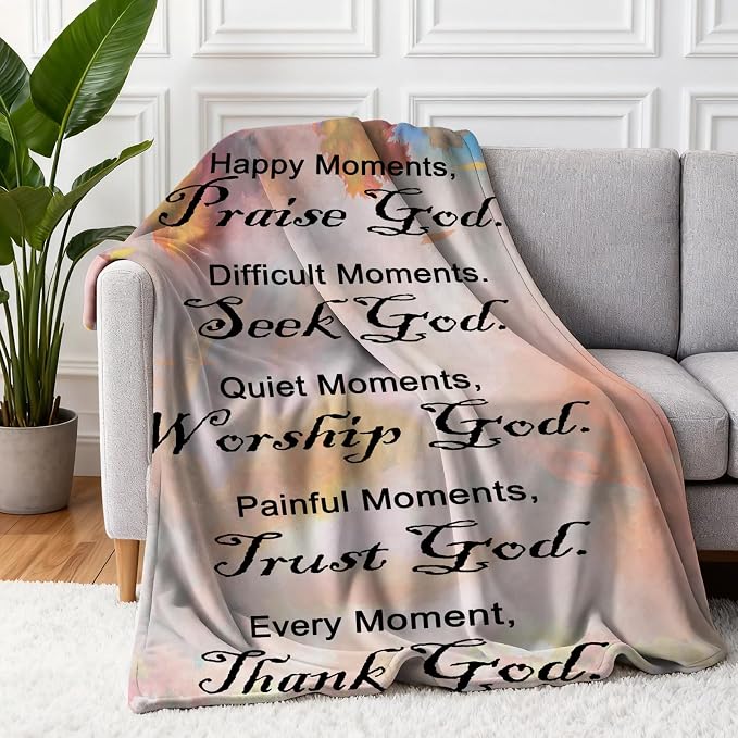 COMFAR Christian Gifts for Women Faith, Inspirational/Religious/Spiritual Gifts for Adults, Soft Throw Blankets for Women/Men, Personalized Blankets for Adults 50"x 60"