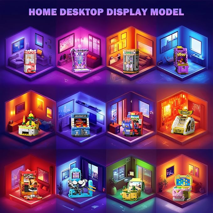 NUTCRACKER 12 in1 Game Console Building Set for Boys Girls, Mini Friends Game Console Toy Building Set, Children Party Favors for Goodie Bags, Easter Birthday Gifts for Girls Boys 14+（1228 Pieces）