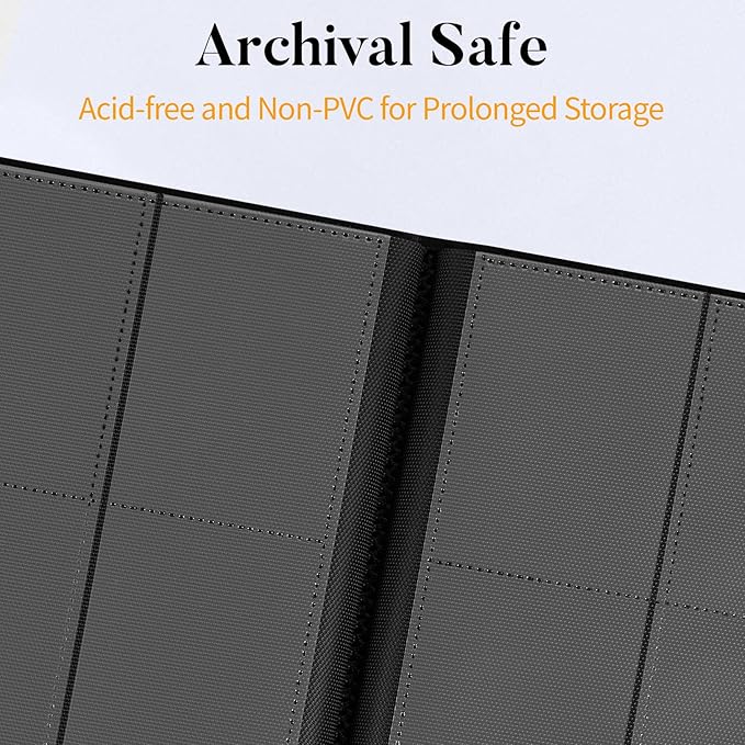 Heavy Duty Card Binder, Fabmaker 9 Pocket Trading Card Binder Holds 360 Cards, Side-Loading Card Album, Sturdy Card Collection Folder for TCG, MTG, Yugioh, Other Game Cards, Sport Cards, Orange