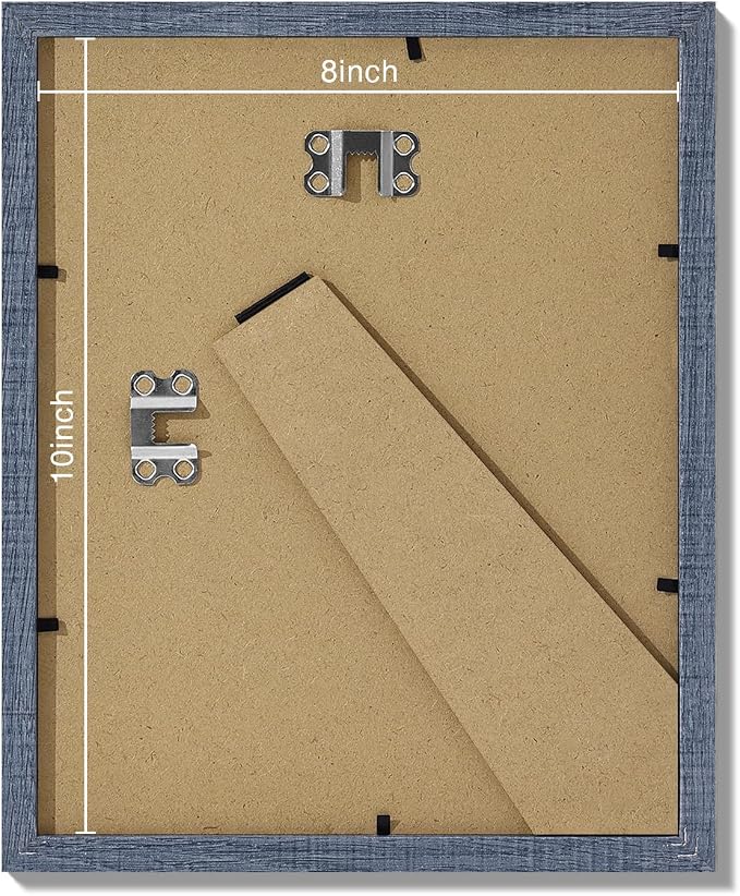 Vittanly 8x10 Picture Frames Set of 9 for Wall or Tabletop Display, Navy | Display Pictures 5x7 with Mat or 8x10 without Mat, Small Photo Frames, Engineered Wood with Shatter Resistant Plexiglass