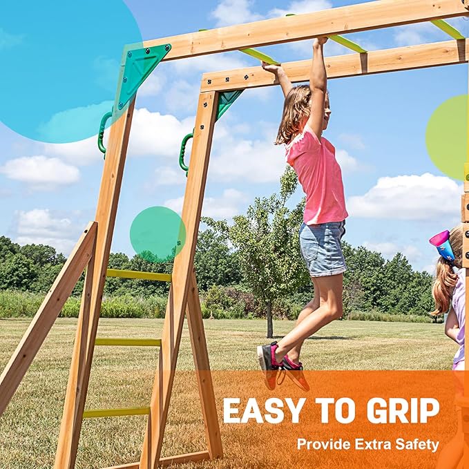 21 Inch Monkey Bars Kit Playground Monkey Bar Ladder Rungs for Backyard Indoor Outdoor Metal Monkey Bars Swing Set Playset Accessories (12 Pcs, Yellow)