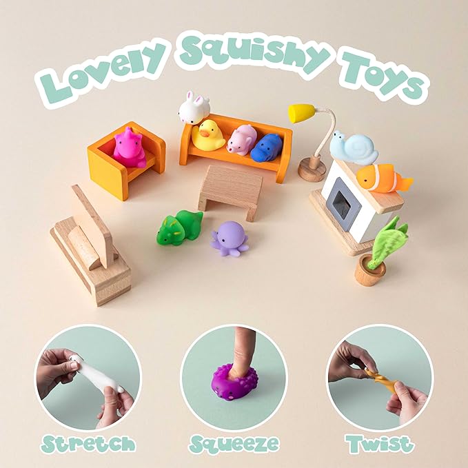 Mochi Squishy Toys Bulk for Kids Party Favors Pack 40 - BONNYCO | Goodie Bags Stuffers for Kids 3-5 4-8, Return Gifts Birthday Party | Squishy Fidget Toys, Pinata Stuffers Birthday Boys Girls Kawaii