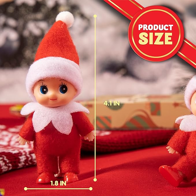 JOYIN 2 Pcs Christmas Elf Plush Doll Tiny Soft Plush Toy Doll Xmas Gift for Party Favors Party Supplies Christmas Decor, Xmas Gift