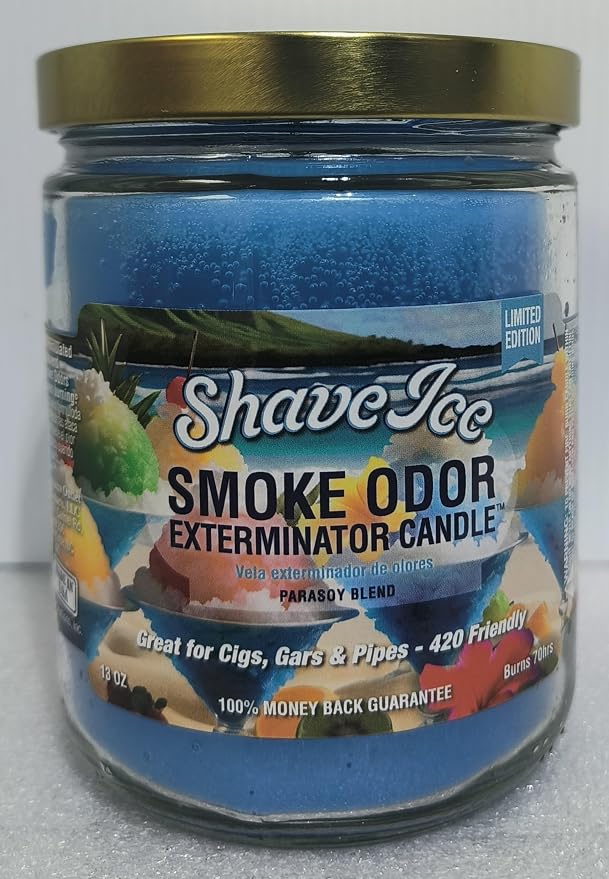 Smoke Odor Exterminator 13oz Jar Candle, Shave Ice 2 pack.