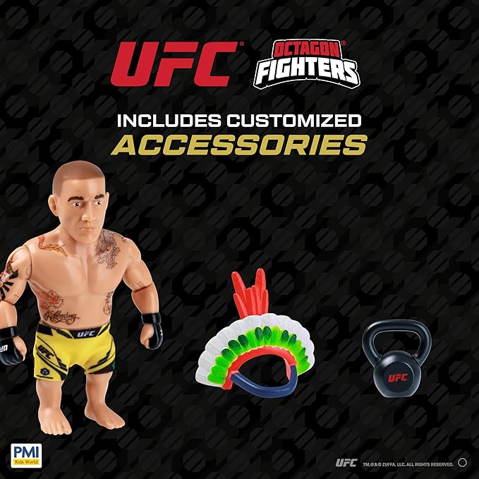 UFC 4.5-Inch Articulated Action Figure – Alex Pereira with Accessories | Official UFC Collectible by PMI | 1 Pack Window Box | 4 Fighters to Collect