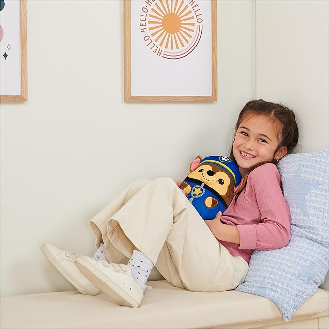 PAW Patrol Chase Squish Plush, Official Toy from The Hit Cartoon, Squishy Stuffed Animal for Ages 1 and Up, 8”