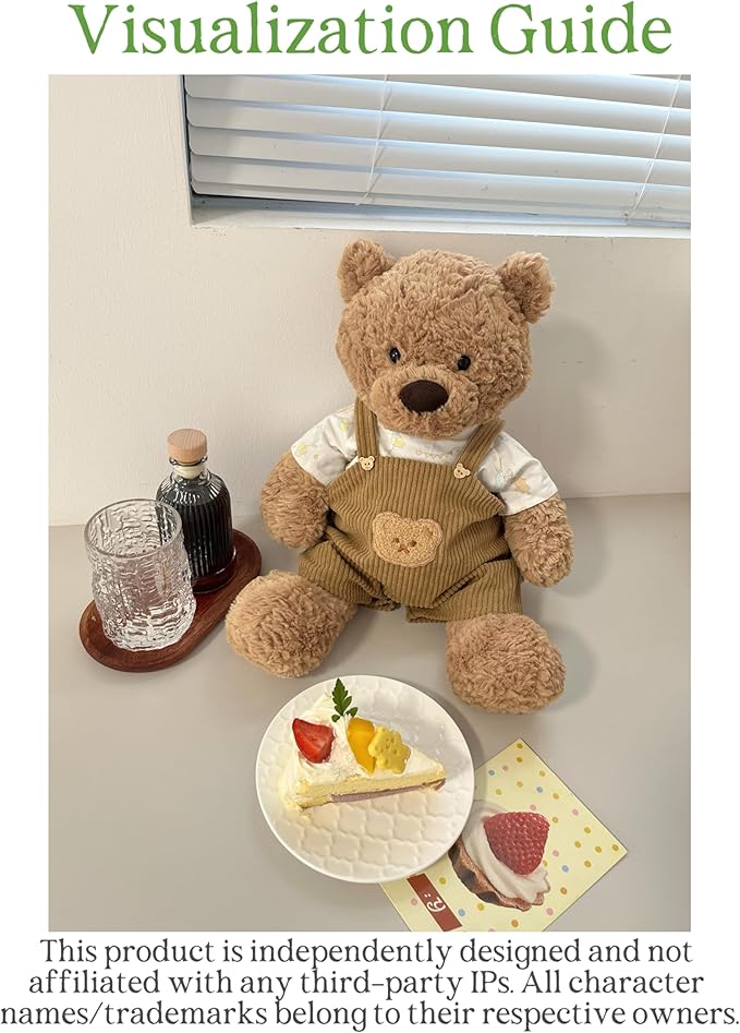 14-16''/36cm Plush Toy Bib-Style Pajama Set + Bear Romper for Chubby Teddy Bears & Bartholomew Bears(NO Doll)