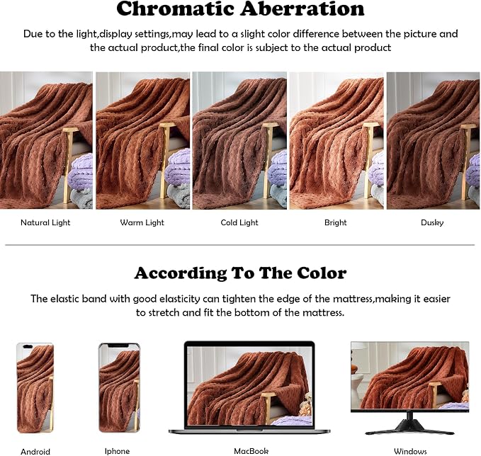 NEWCOSPLAY 3D Waffle Checkered Flannel Queen Blanket, Coffee, 90"x90" | Super Soft Cute Lightweight Decorative Premium Silky Fleece Blanket for Couch Sofa Bed, Gift for Women Men, All Season Use