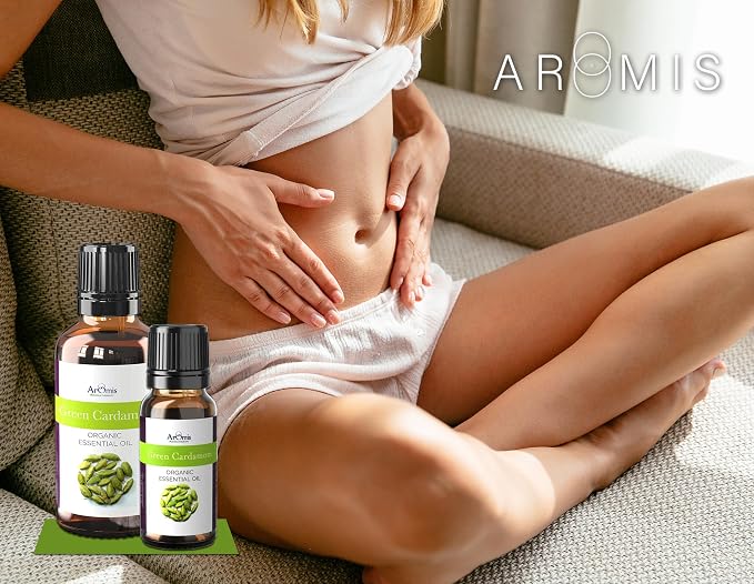 ArOmis Green Cardamom Essential Oil - 100% Pure Therapeutic Grade - Undiluted, Premium Oil - 150 Micron Filtered, Perfect for Aromatherapy Diffusers (10ml / .34 fl oz)