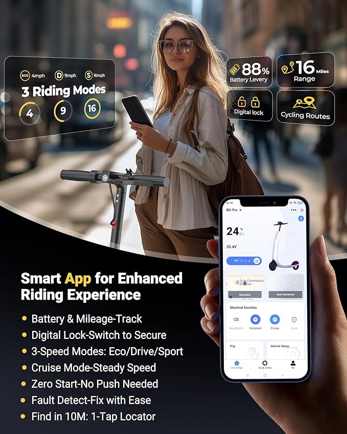 MAXSHOT Electric Scooter for Adults, 8.5/10/14" Tires, 19/22Mph, 350W/500W Motor, 21-28 Miles Range, Folding E-Scooter with Dual Suspension,APP(V1/SPRO/MAX/PRO/X1/X1PRO/PR)