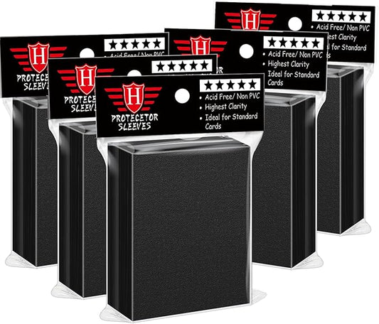 500 Pcs Black Card Sleeves Toploaders for Trading Card, Soft Penny Card Sleeves Card Protectors Plastic Card Holders Fit for MTG, Baseball Card, Sports Cards, Game Card Standard Cards