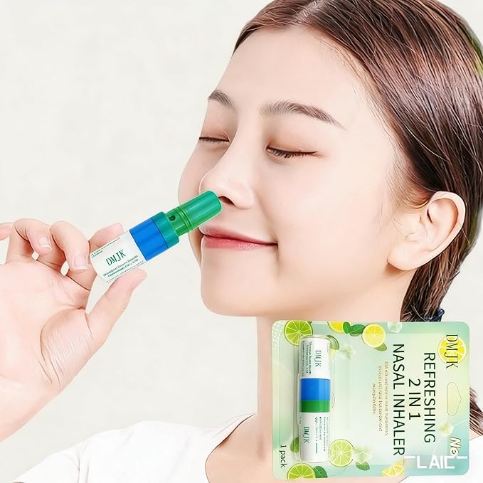 Zonebutton Nasal Inhaler Stick Pack of 3, Aromatherapy Essential Oil Inhaler with Menthol & Mint, Cooling Herbal Scent for Daily Refresh, Focus, Home, Work & Travel(Mint)