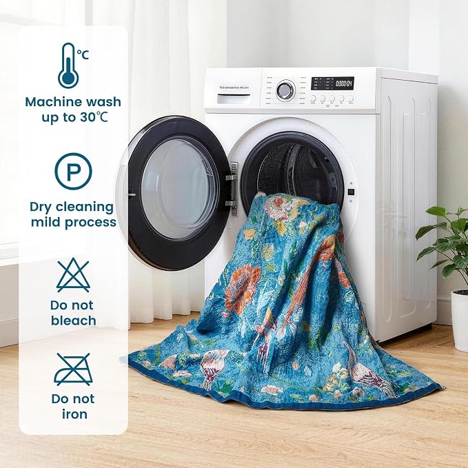 MSGKV Boho Throw Blanket 50"x60" 100% Cotton Floral Bird Throw for Couch | 100% Cotton Throw, Floral Bird Pattern, Reversible Woven, Breathable Lightweight, Farmhouse Decor, Machine Washable