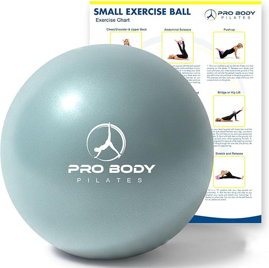 ProBody Pilates Ball 9 Inch - Small Exercise Ball for Stability, Barre, Core, Ab Workouts, Yoga, & Physical Therapy