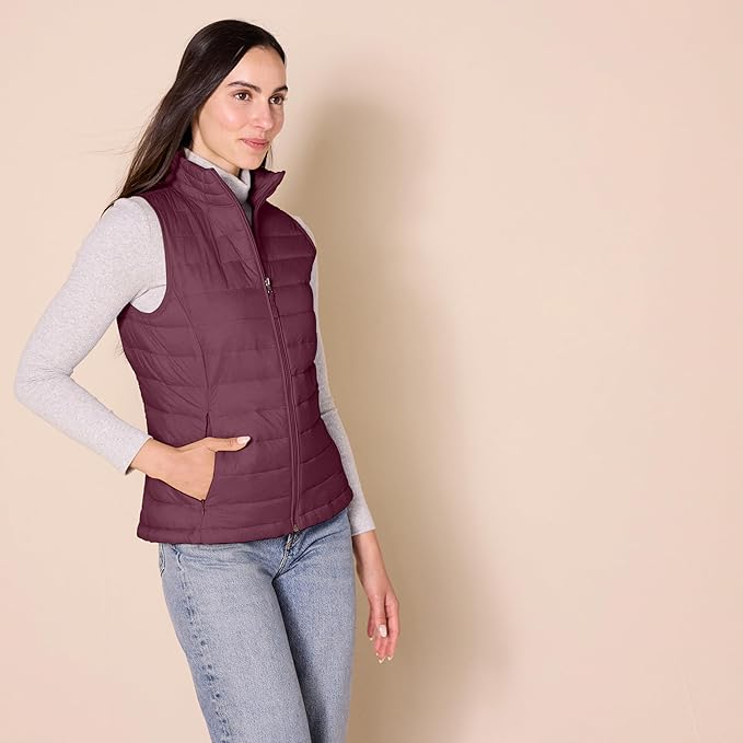 Amazon Essentials Women's Lightweight Water-Resistant Packable Puffer Vest