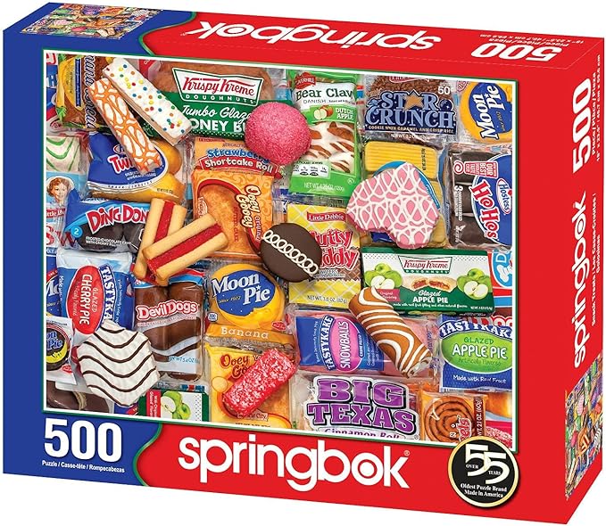 Springbok - Snack Treats - 500 Piece Jigsaw Puzzle- Nostalgic Photo of Our Favorite Snacks from Past