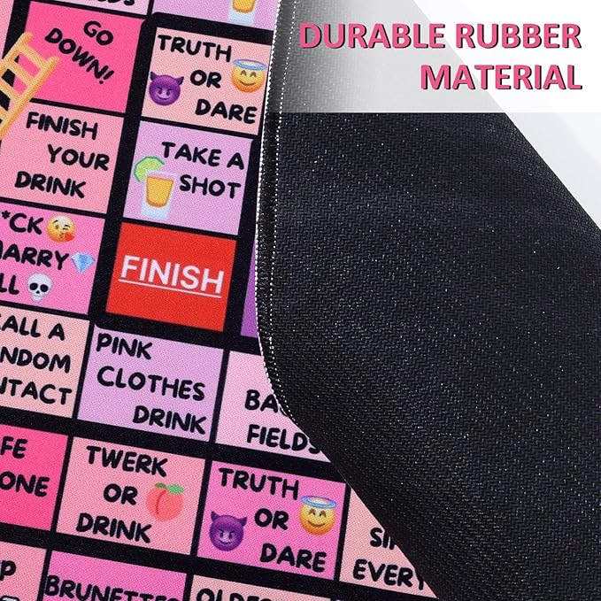 Fofeadm Bachelorette Party Drinking Games for Adults, Rubber Mat Drinking Board Game, Funny Party Interactive Drinking Games for Girls Night, Bachelorette Party, Age 21+, 2-8 Players