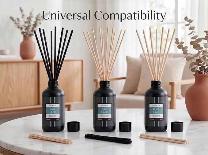 Aronica Reed Diffuser Refill 120ml - White Rose, Home Fragrance Flower Diffuser Oil Sticks, Bulgaria Rose Scent, Flower Aroma Liquid