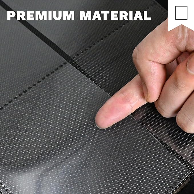 Toploader Binder 4 Pocket,Holds 128 Top Loaders,Top Loader Binder 4 Pocket for 3" x 4"Rigid Cards,Double Sided Card Binder Abulm in 3"x4"Toploaders for Trading Cards