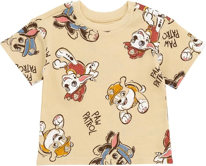 Paw Patrol Waffle Knit T-Shirt and Shorts Outfit Set Newborn to Little Kid Sizes (0-3 Months - 5)