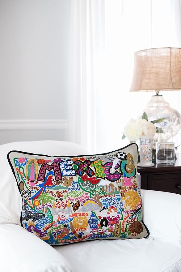 Catstudio Mexico Embroidered Decorative Throw Pillow