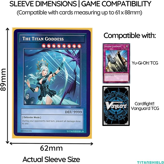 TitanShield (150 Sleeve/Yellow) Small Japanese Sized Trading Card Sleeves Deck Protector for Yu-Gi-Oh, Cardfight!! Vanguard & More