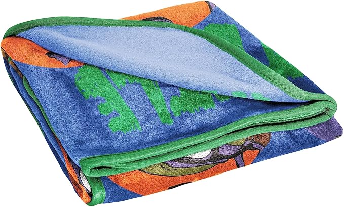 Jay Franco Plush Throw Blanket – 46" x 60" Inches Kids Hero Soft & Cozy Fleece Throw for Bedroom & Couch Décor, Official Licensed Product, Blue - Teenage Mutant Ninja Turtles