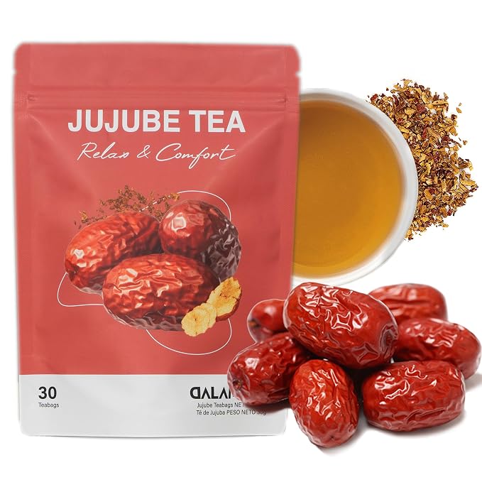 DALAMHARI Jujube Tea Bags 30T-Korean Red Date Tea Dried Jujube Fruit Dates | Korean Chinese Jujube Dates Jujubes Red Dates Breastfeeding Lactation Postpartum Nursing Mothers Sore Throat Comfort Tea Bags