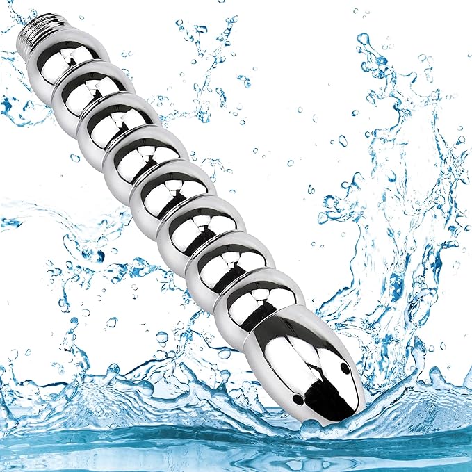 Shower Enema 5 Holes Shower Douche Attachments - Deluxe Aluminium Shower Head Anal/Vaginal Cleaning Kit with Velvet Carry Bag Shower Douche Nozzle for Men Women