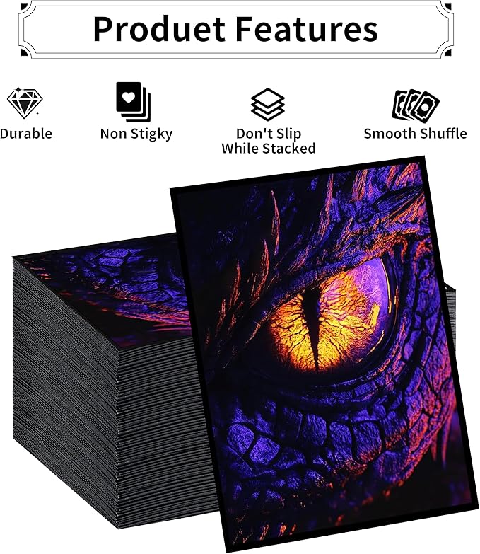 MTG Card Sleeves, Ultra Clear Front & Matte Finish Back, 100 Count Standard Size Matte Art Sleeve for Magic The Gathering (Dragon's Eye)